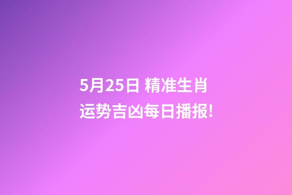 5月25日 精准生肖运势吉凶每日播报!-第1张-观点-玄机派